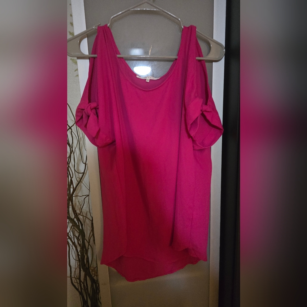Pink Top with Tie Up Sleeves